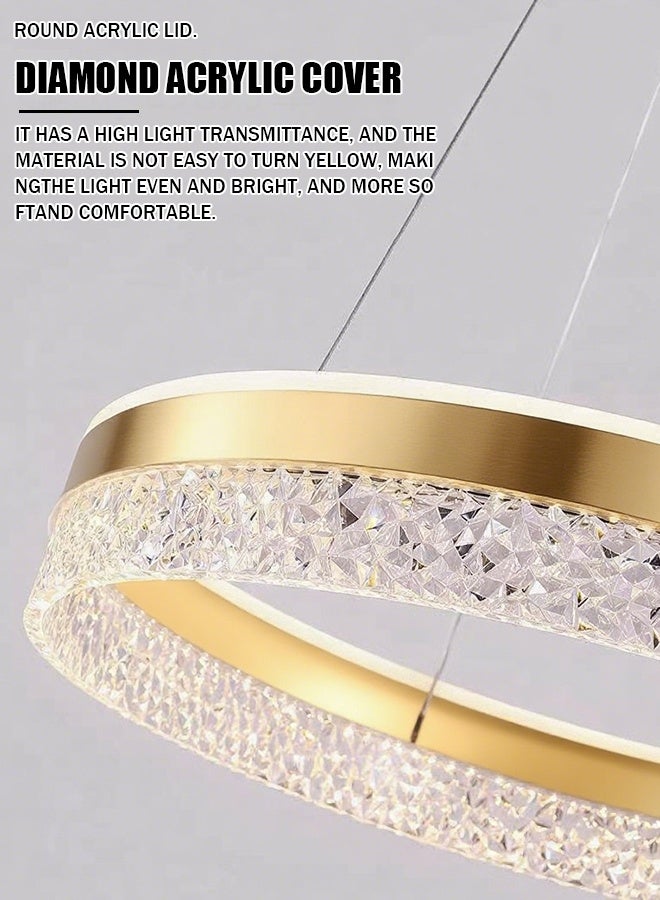 3-Color Modern creative gold ring chandelier dining room home living room kitchen ceiling chandelier - Image 4