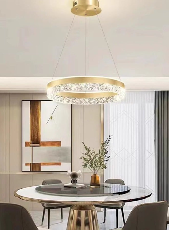 3-Color Modern creative gold ring chandelier dining room home living room kitchen ceiling chandelier - Image 1
