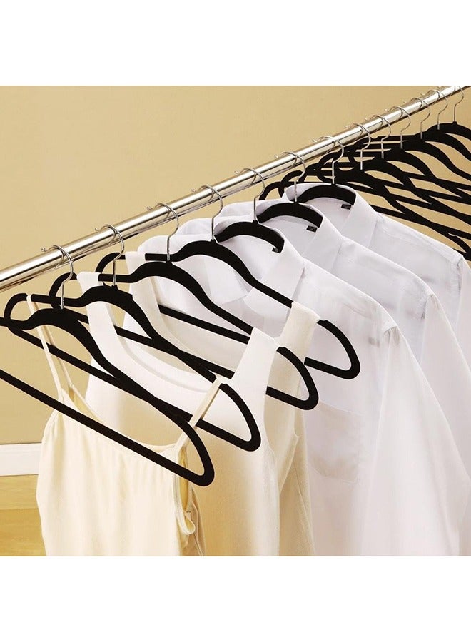 رولستيمي 100 قطعة المخملية عدم الانزلاق 360 درجة قطب الشماعات مجموعة الأسود - Image 3