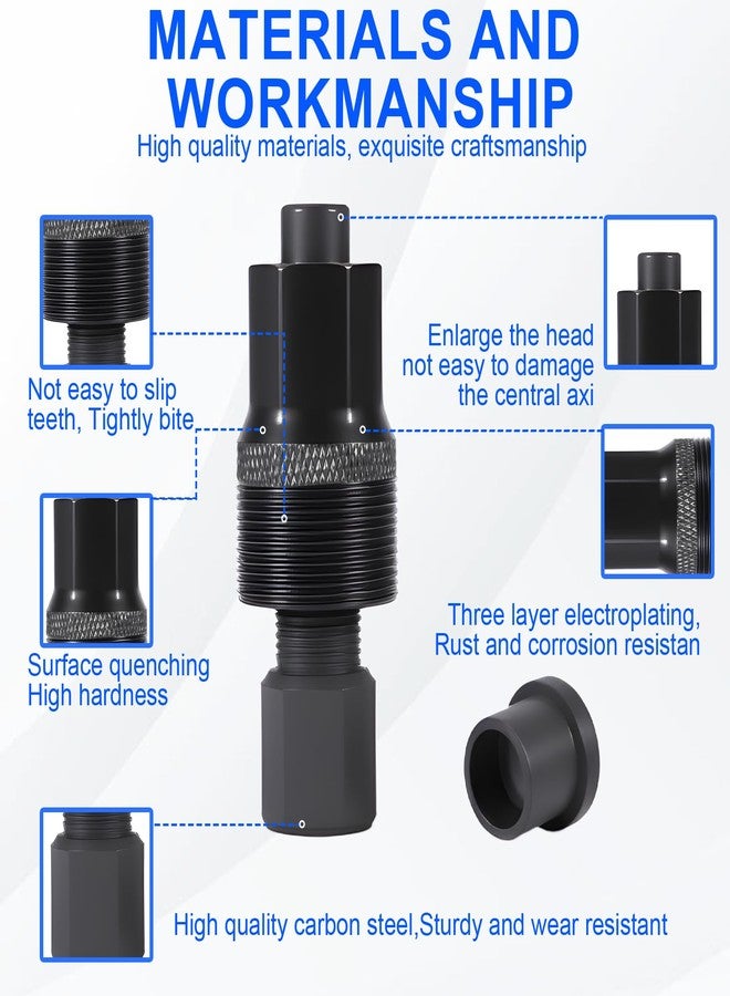 ptiysta Bicycle Crank Unloading Tool, Black Crank Arm Puller Arm Puller Compact Crank, Swivel Pulley, Black Steel Bicycle Bottom Bracket Tool Repair Maintenance - Image 3