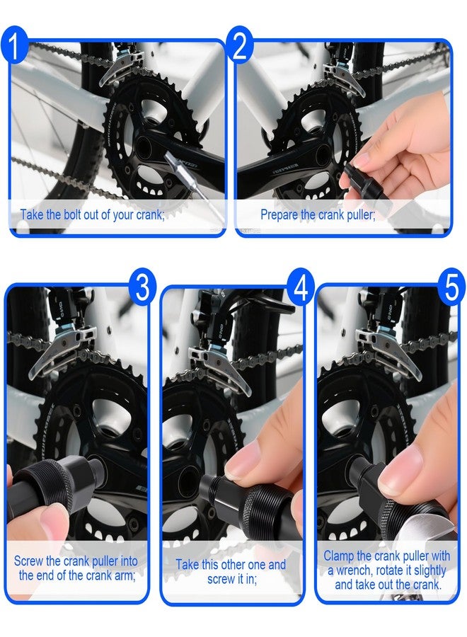 ptiysta Bicycle Crank Unloading Tool, Black Crank Arm Puller Arm Puller Compact Crank, Swivel Pulley, Black Steel Bicycle Bottom Bracket Tool Repair Maintenance - Image 5