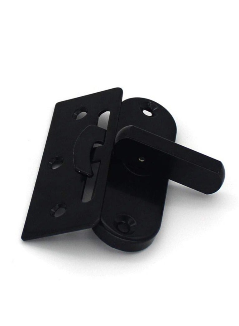 SOLARAE Anti Theft Sliding Door Latch, Sliding Steel Barn Door, Door Buckle Door Bolt with 90 Degree Latch (Black) - Image 4