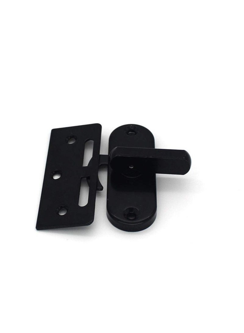 SOLARAE Anti Theft Sliding Door Latch, Sliding Steel Barn Door, Door Buckle Door Bolt with 90 Degree Latch (Black) - Image 3