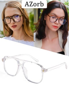 Blue Light Glasses for Men Women Clear Lens Eyeglasses Aviator Frame Eye Glasses Blue Light Blocking UV Protection for Reading Gaming Computer TV Phone Glasses Clear