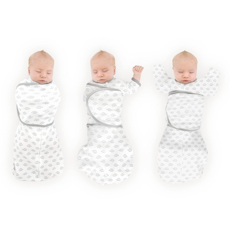 SwaddleDesigns 6-Way Omni Swaddle Sack Arms Up Swaddle for Newborn, More Options to Calm Startle Reflex, Improves Sleep, Easy Transition Baby Sleep Sack, Small, 0-3 Mo, 6-12 lbs, Tiny Hedgehogs Black - Image 1