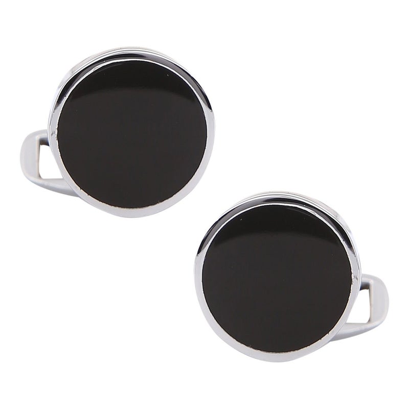 TRIPIN Cufflinks For Men Silver And Black Round Unique Shape Links For Office Corporate Party French Cuff Shirts Shirt Suit Blazer In A Gift Box Tsbzzsil1054 - Image 3