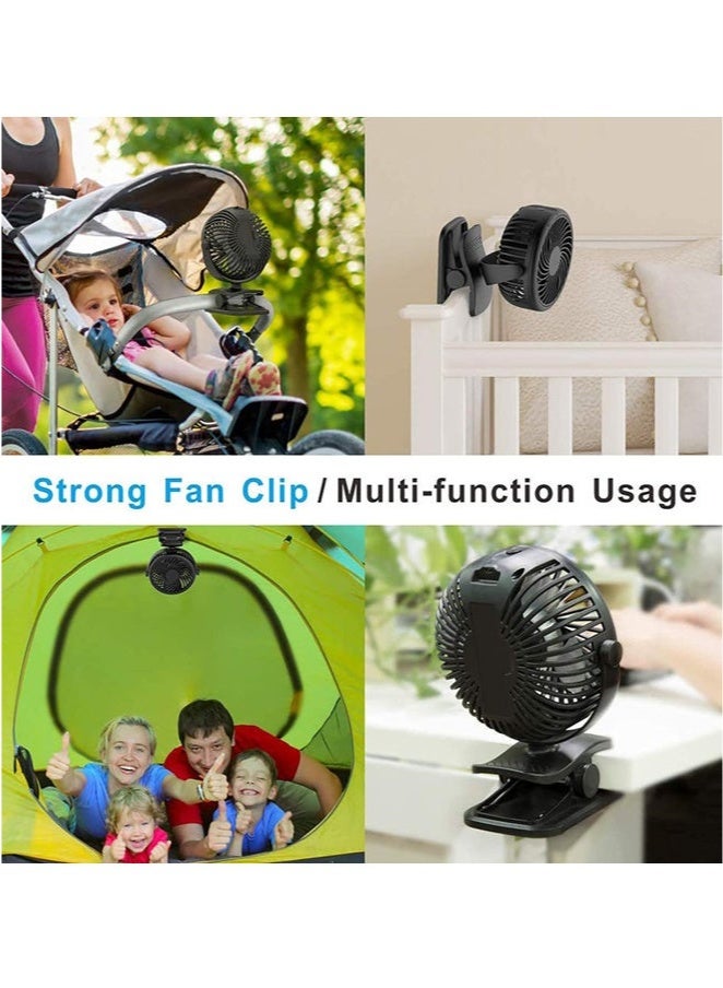 USB Desk Fan,Portable Fan for Travel, USB Rechargeable Small Fan with 2400mAh Battery ,Gear 3Wind Speeds,Air Circulator Silent Personal Fan for Bedroom Bedside Desktop Camp Tent - Image 5