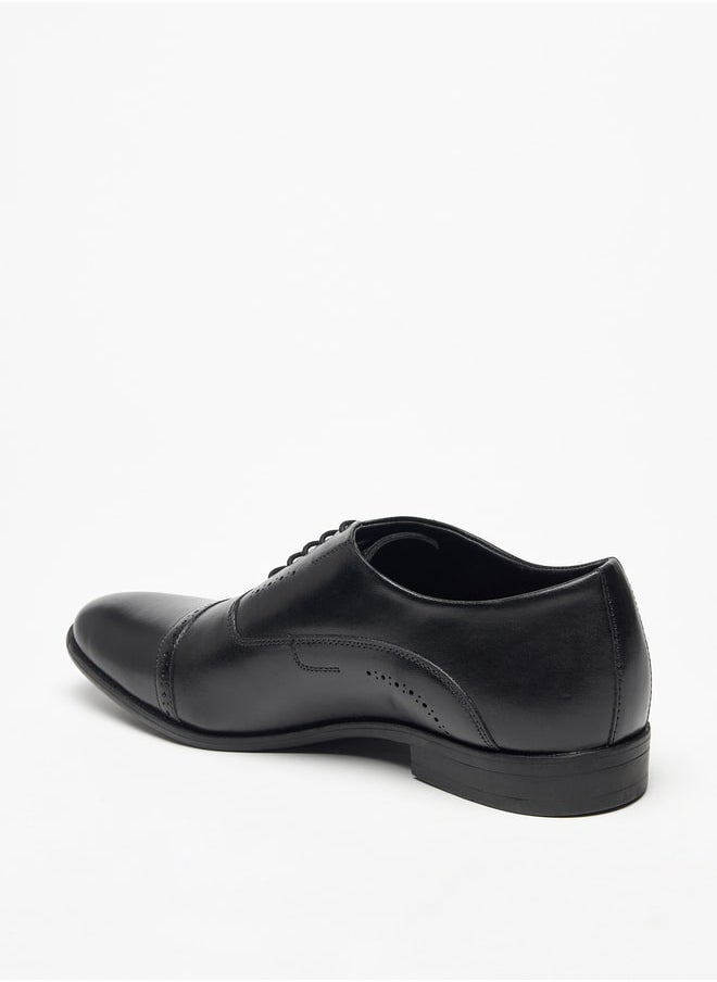 DUCHINI Men's Solid Lace-Up Derby Shoes  - Image 2
