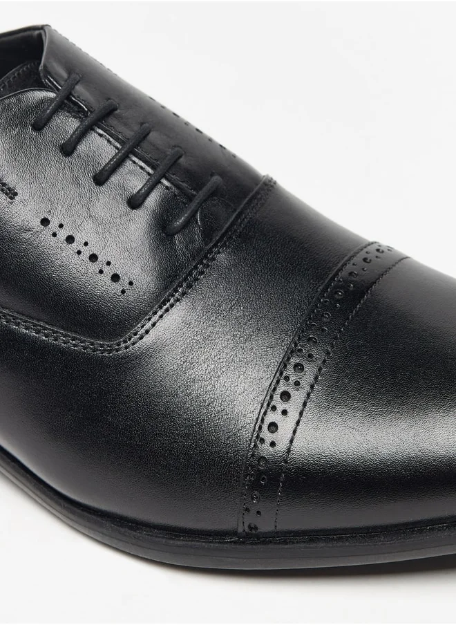 دوتشيني Men's Solid Lace-Up Derby Shoes