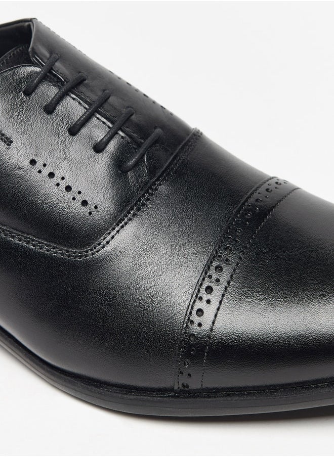 DUCHINI Men's Solid Lace-Up Derby Shoes  - Image 5