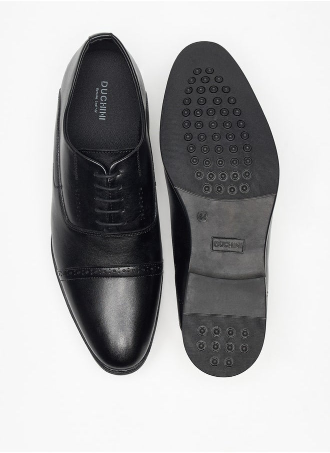 DUCHINI Men's Solid Lace-Up Derby Shoes  - Image 4