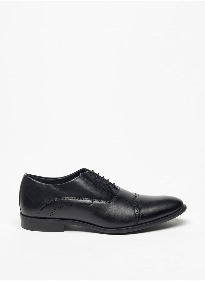 DUCHINI Men's Solid Lace-Up Derby Shoes  - Image 3