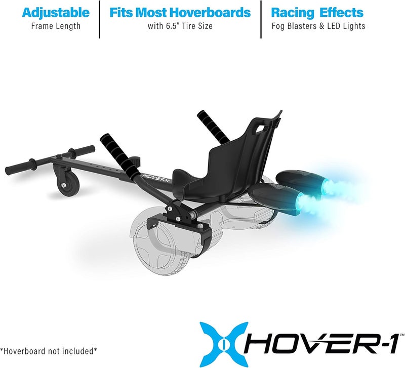 HOVER-1 Falcon-1 Buggy Attachment | Turbo LED Lights, Compatible with All 6.5" & 8" Hoverboards, Hand-Operated Rear Wheel Control, Adjustable Frame, Easy Install - Image 2