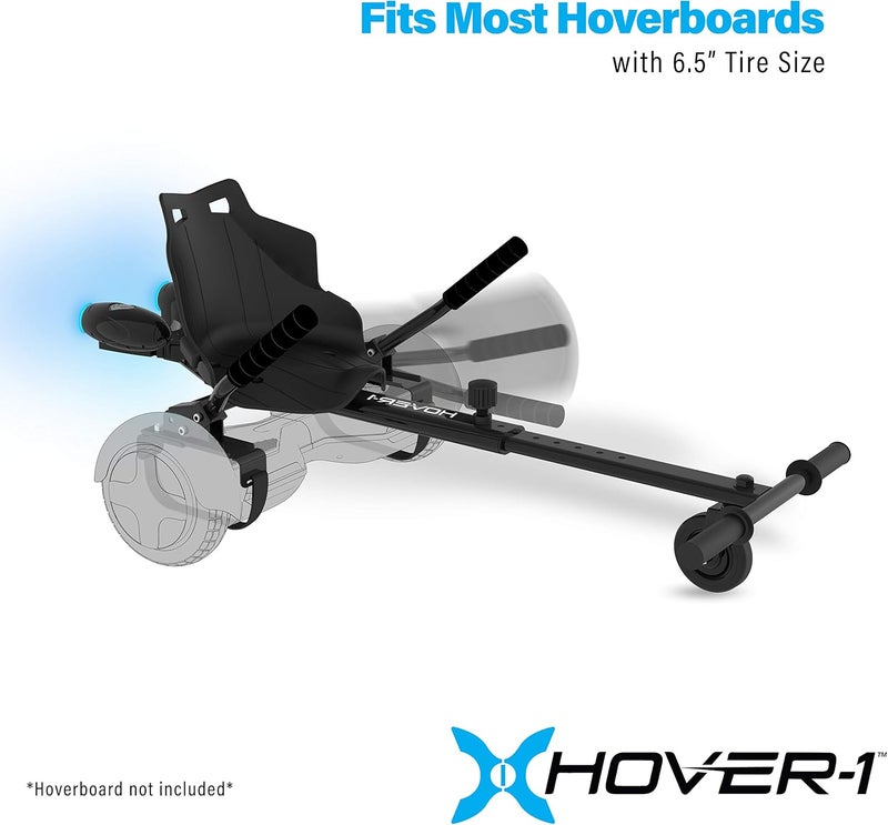 HOVER-1 Falcon-1 Buggy Attachment | Turbo LED Lights, Compatible with All 6.5" & 8" Hoverboards, Hand-Operated Rear Wheel Control, Adjustable Frame, Easy Install - Image 3
