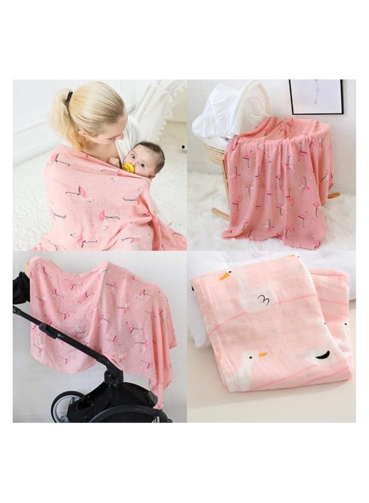 THUGFIT ASSORTED Muslin Swaddle Blanket Towel Baby Wrap, 120x120cm, Ultra Soft 100% Organic Bamboo Cotton, Multi-purpose, Receiving Swaddling Newborn , Nursing or Stroller Cover, Burp Cloth (3-Pack) - Image 4