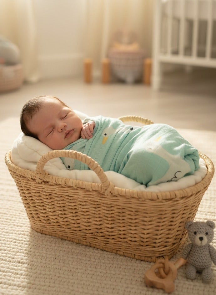 THUGFIT ASSORTED Muslin Swaddle Blanket Towel Baby Wrap, 120x120cm, Ultra Soft 100% Organic Bamboo Cotton, Multi-purpose, Receiving Swaddling Newborn , Nursing or Stroller Cover, Burp Cloth (3-Pack) - Image 2