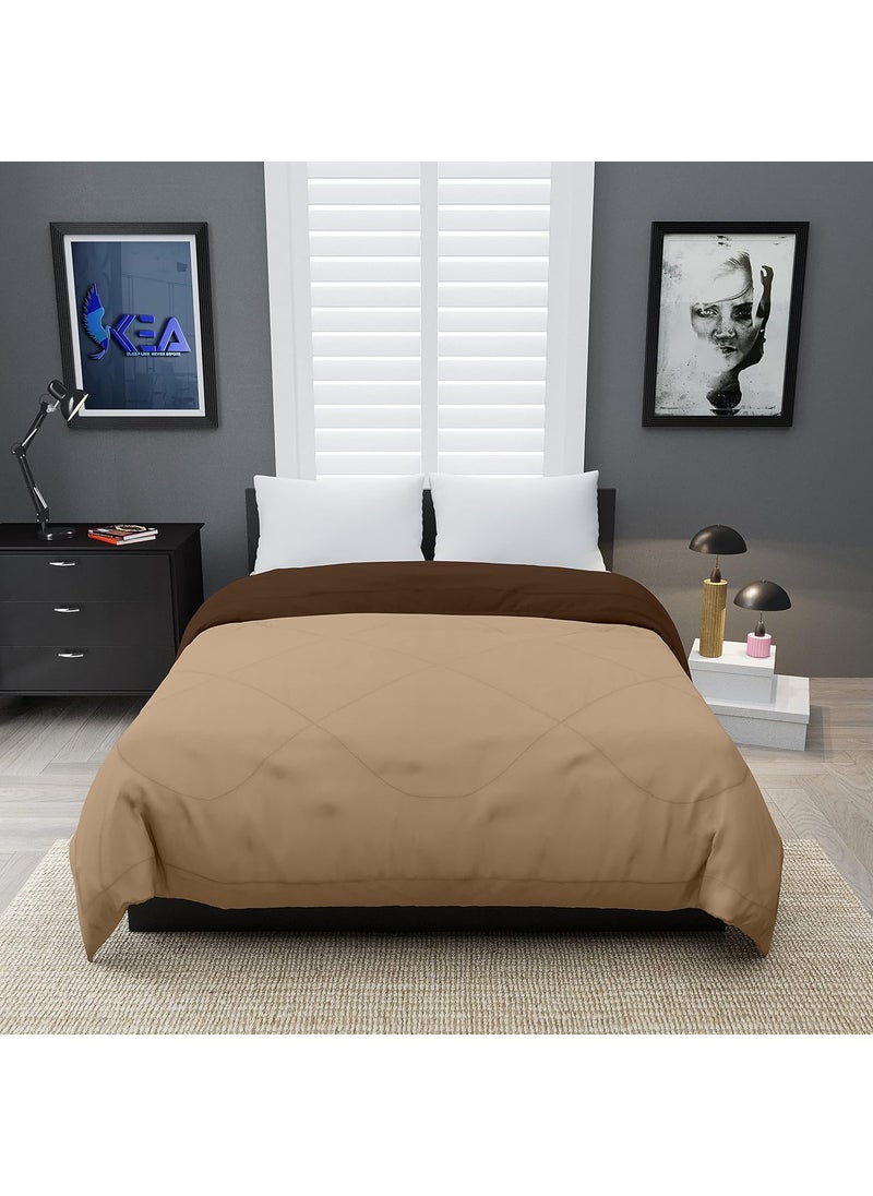 KEA KEA Microfibre Reversible Single Bed ComforterDuvet for All Weather Taupe Brown 250GSMComforter Single  - Image 2