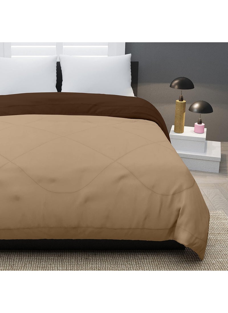 KEA KEA Microfibre Reversible Single Bed ComforterDuvet for All Weather Taupe Brown 250GSMComforter Single  - Image 4