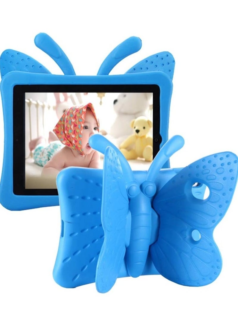 vesus iPad 9th 8th 7th Generation Case Kids Girls, Cute Butterfly Shockproof EVA Foam Super Protection Stand Cover for iPad 2021 2020 2019 10.2" and iPad Air 3 Pro 10.5" - Blue - Image 5