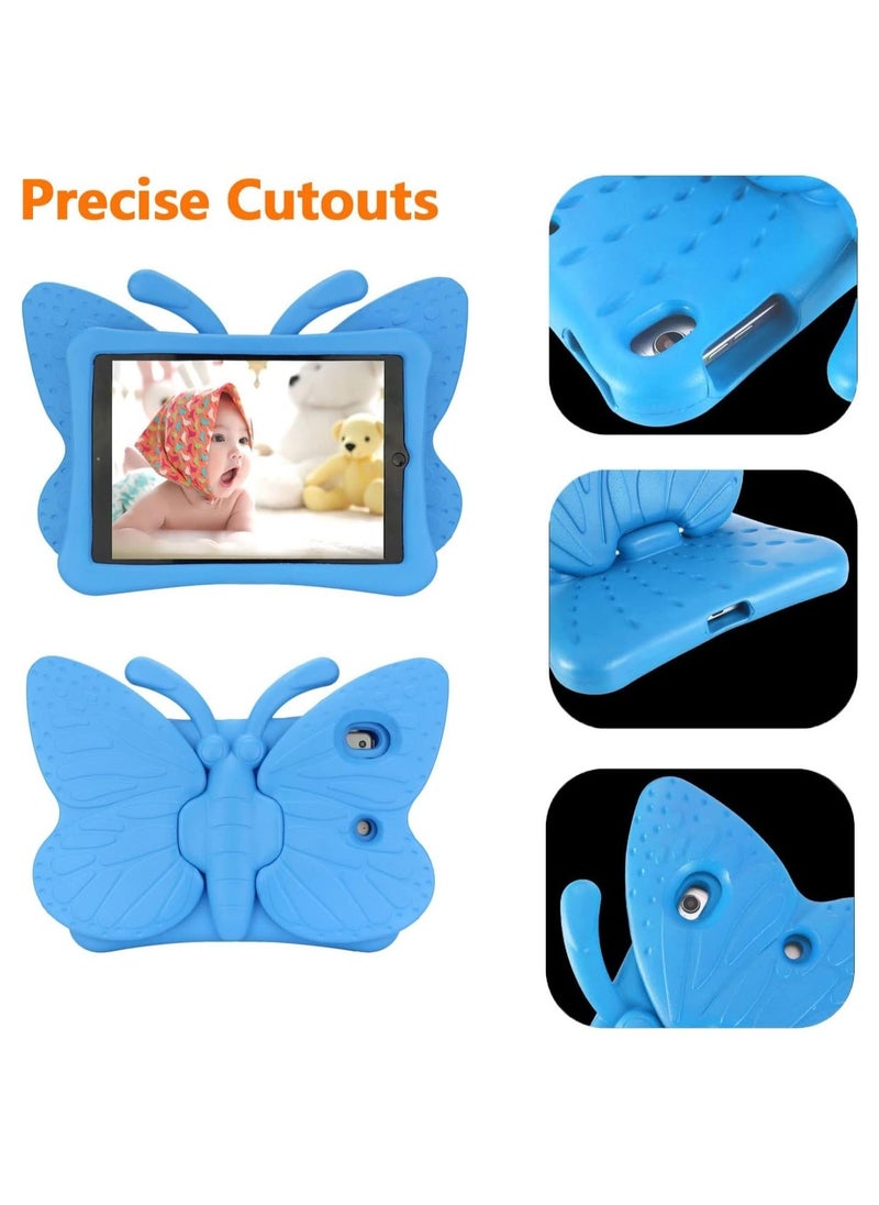 vesus iPad 9th 8th 7th Generation Case Kids Girls, Cute Butterfly Shockproof EVA Foam Super Protection Stand Cover for iPad 2021 2020 2019 10.2" and iPad Air 3 Pro 10.5" - Blue - Image 2