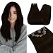 Ugeat Dark Brown Clip in Hair Extensions, Hair Extensions Real Human Hair Clip ins 20 Inch 7pcs 120g, Real Hair Clip in Extensions Dark Brown, Easy to Apply - Image 2