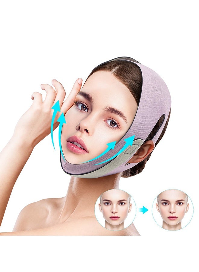 Loquat Double Chin Reducer, Reusable Face Slimming Strap, Pain-Free V-Line Chin Cheek Lift Up Band, Face Shaper Band, for Anti Aging Wrinkle, Reducing Double Chin, Anti Snoring - Image 1