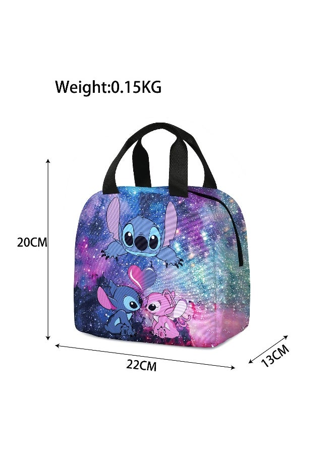 Generic Cute Cartoon Stitch Lunch Bag Insulated Aluminum Foil Picnic Tote  - Image 2