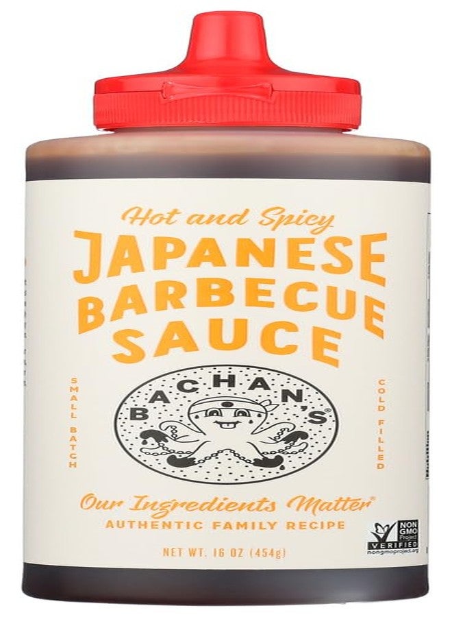 Bachan's Hot & Spicy Japanese Barbecue Sauce, Non GMO, 16 Ounces (Pack Of 6)