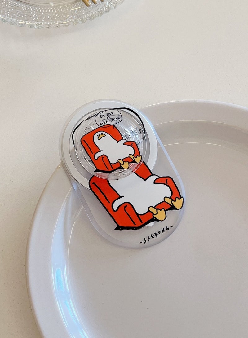 Casetify Decadent Duck Phone Grip Stand Compatible with MagSafe, MagSafe Phone Grip Holder, Wireless Charging Compatible White/Red - Image 2