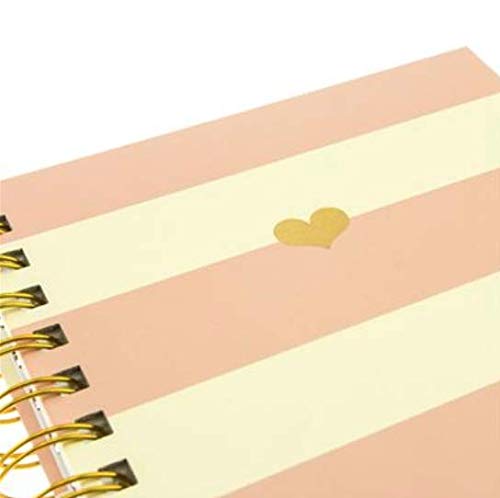 Graphique Hardbound Spiral Journal | Heart of Gold Pink Stripe Design | Premium Paper | Notebook | Diary | Lists | Record Month and Date | Great Gift | 160 Ruled Pages | 6.25” x 8.25” - Image 2