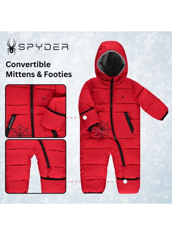 Spyder Toddler Snow Suit - Fleece Lined Zip Snow Pram, Baby Snowsuit for Infants with Hood for Winter, Sizes 0-24 Months - Image 2