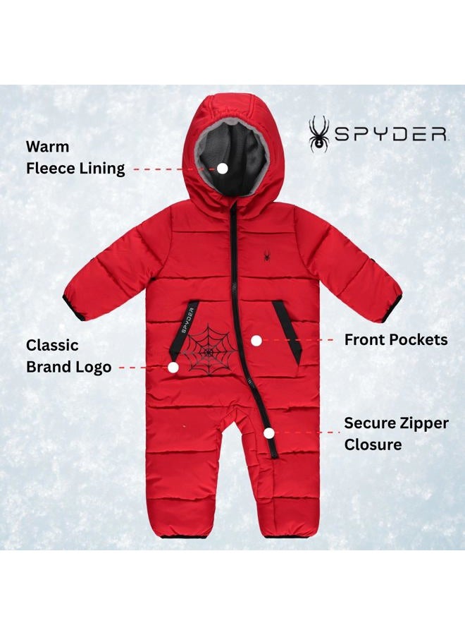 Spyder Toddler Snow Suit - Fleece Lined Zip Snow Pram, Baby Snowsuit for Infants with Hood for Winter, Sizes 0-24 Months - Image 3