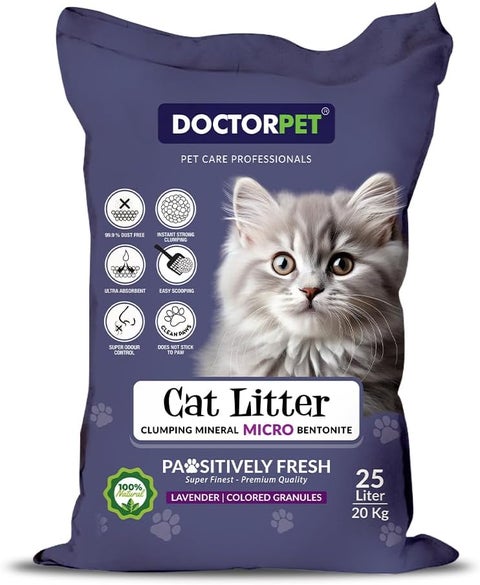 Doctor Pet Lavender Scented Clumping Cat Litter 25L