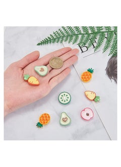 KASTWAVE 25pcs Simulation Fruit Cabochons Pineapple Avocado Peach Lemon Cabochons Cute Food Resin Cabochons for Jewelry Making Craft Making  - Image 3
