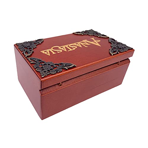 Youtang Anastasia Jewelry Music Box with Mirror Laser Engraved Wood Musical Box Wind up Musical Gift for Her Him Girlfriend Boyfriend(Melody: Once Upon A December, Gold Movement) - Image 5