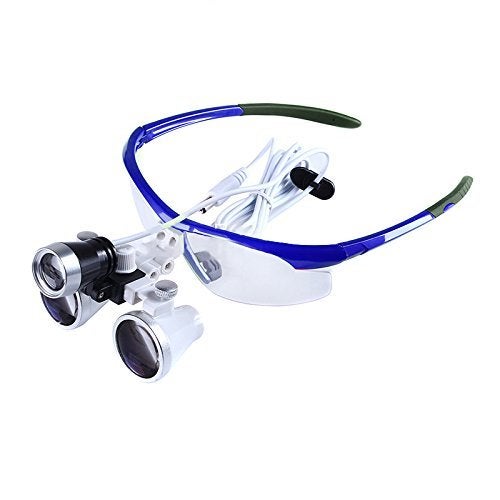 Bestlife Bestlife 3.5x420mm Dental Medical Binocular Loupes with Head Light Lamp (Blue)  - Image 2