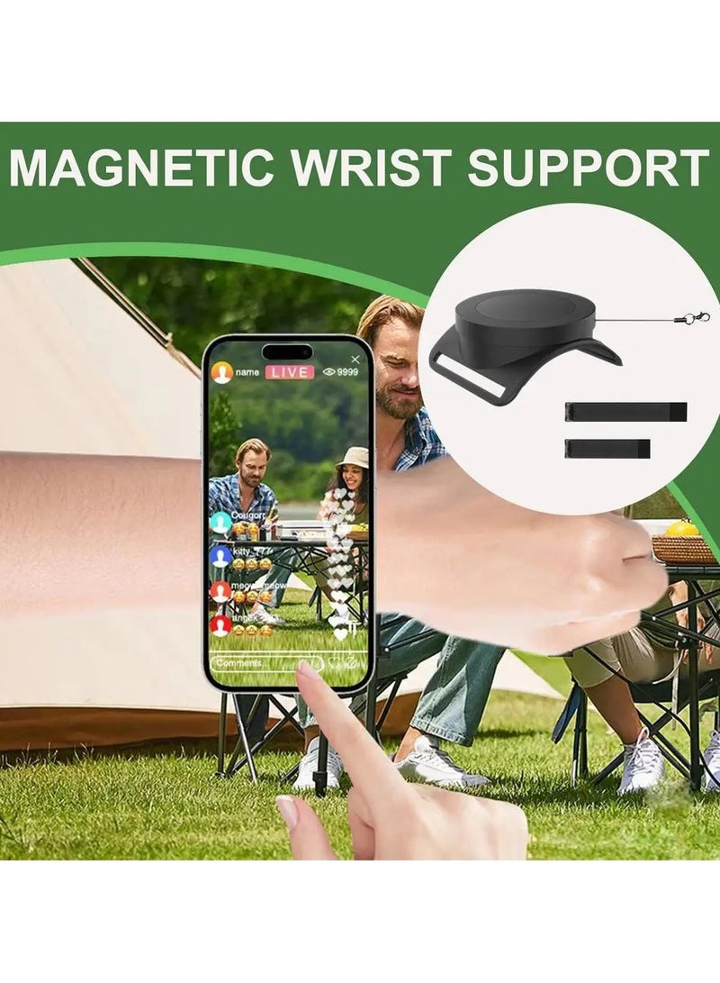 Generic Wrist Phone Holder Anti-Drop Cell Phone Rack Armband 360° Rotating Magnetic Wristband Phone Holder for Running Cycling Outdoor Activities  - Image 3