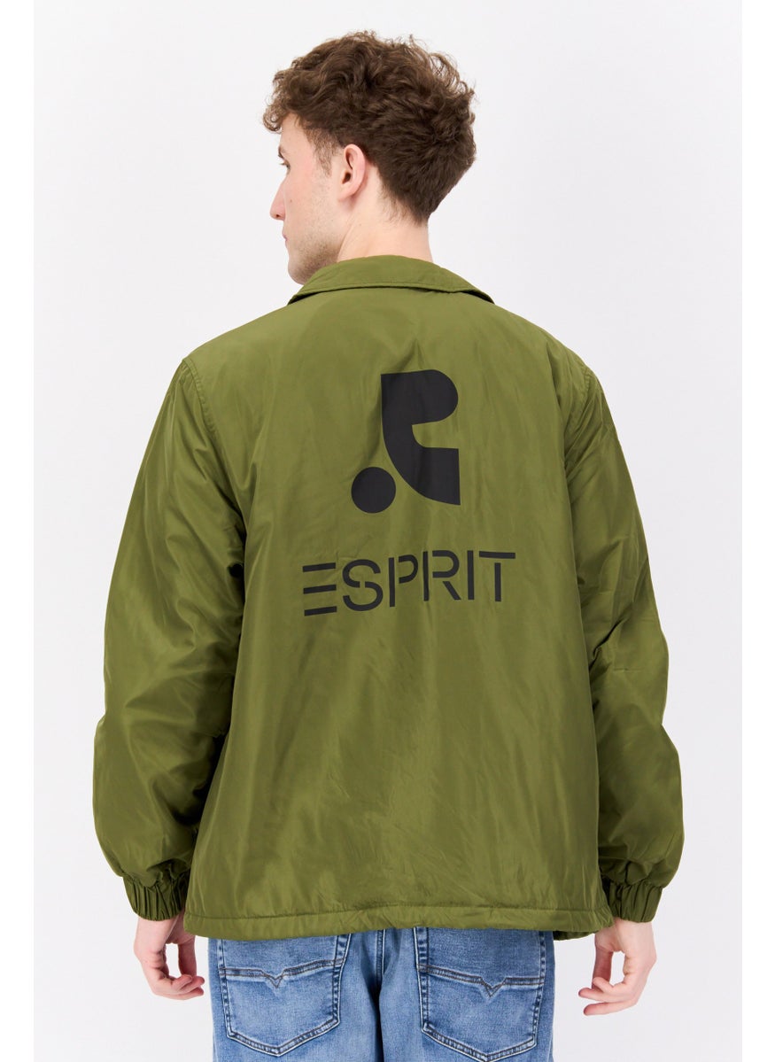 Esprit x Rest and Recreation Men Solid Bomber Jacket, Olive  - Image 3