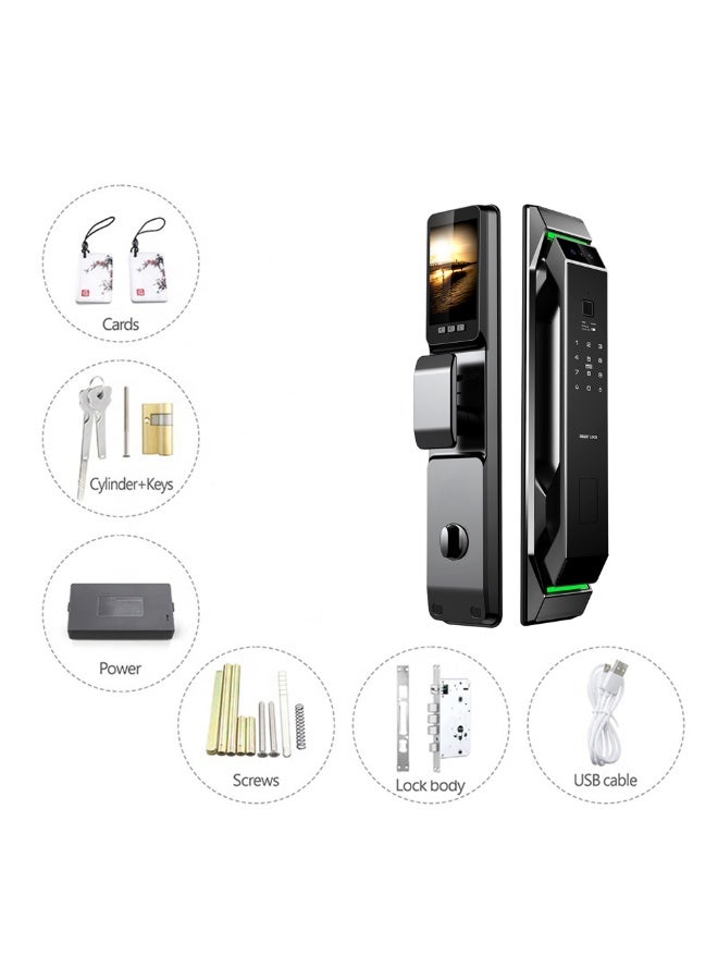 Smart WiFi Door Lock with 3D Face Unlock Fingerprint Access Keyless Entry IC Card Password App Control Voice Assistant Compatible Modern Aluminum Alloy Design for Wood and Steel Door, 6068 Lock Cylinder - Image 4