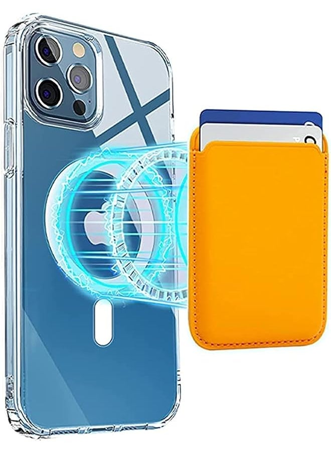 SYOSI Mag Safe Wallet Magnetic Card Wallet Designed For Iphone Magsafe Suitable For Magsafe Leather Card Holder For Iphone12 13 Mobile Phone Back Sticker Magnetic Card Holder Insert Card Leather  - Image 1