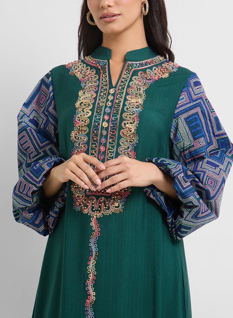 Khizana Embroidered Jalabiya - Image 3