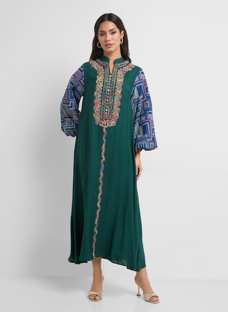 Khizana Embroidered Jalabiya - Image 1