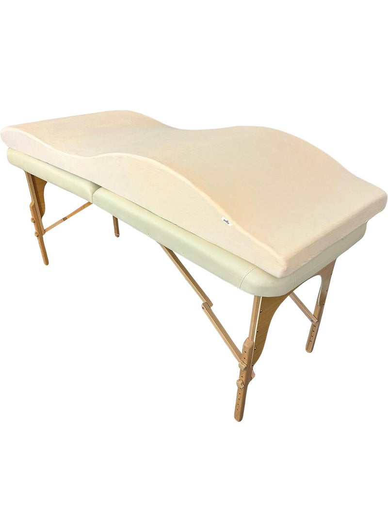 XOLLOZ HighDensity Foam Massage Table Cushion with Soft Plush Cover Ergonomic Design Memory Foam Spa Bed Pillow for Salon 23 58 cm Beige 