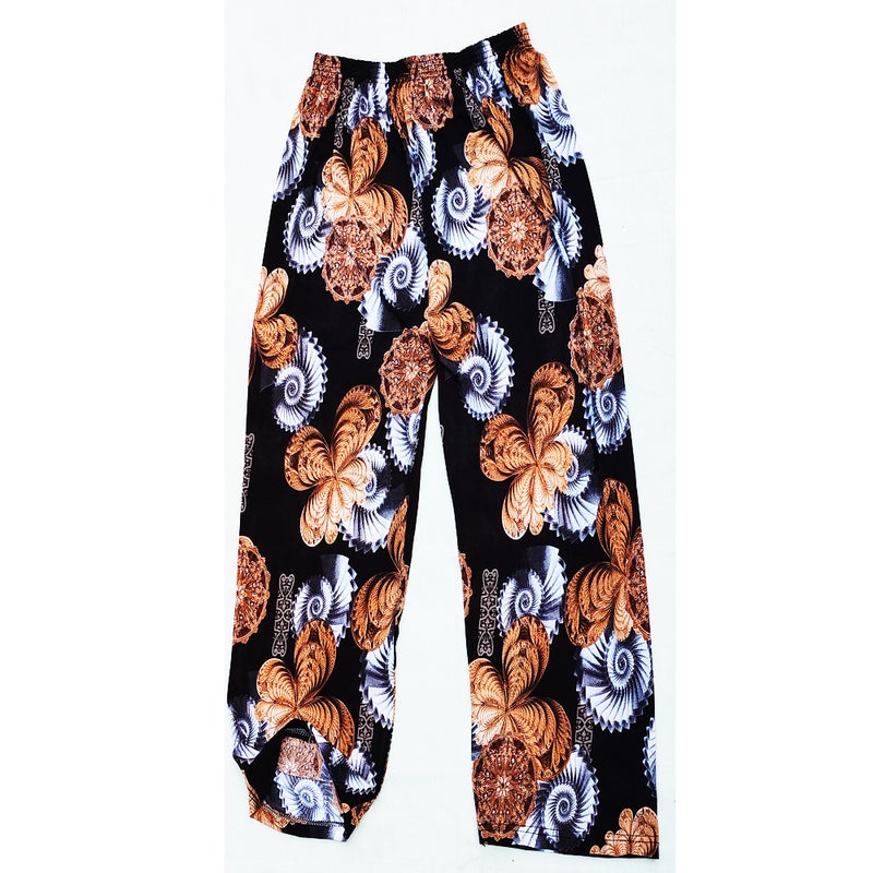 Cross-border Fashion Ink Butterfly National Style Casual Pants Womens New Chinese Style Loose Wide Leg Loose Summer New Ankle-length Pants Transformation picture ice silk nine-point straight flower pants 