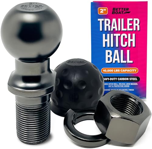 2 Inch Trailer Ball Hitch 10000lbs Capacity 1 14 Shank Diameter 2 Long Marine Grade Tow Ball for Boats or Towing