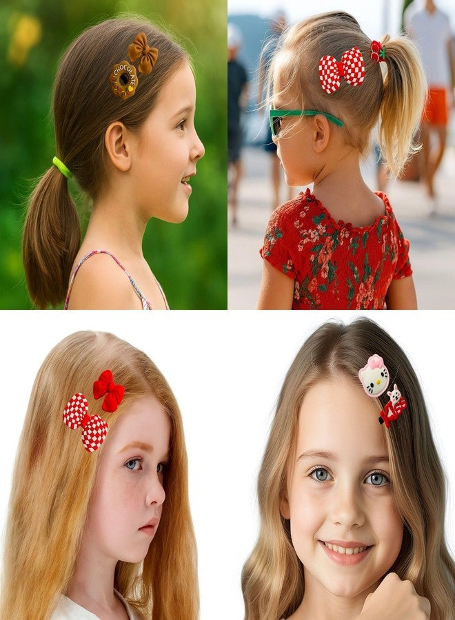 Luxelocks Pack of 12pcs Hair Accessories Set, Cute Animal Design Hair Clips and Elastic Bands, hair claw Pink and Multi-Colour kids set - Image 2
