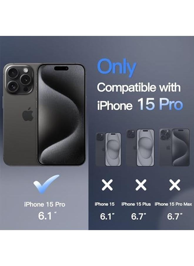 Magnetic Case For Iphone 15 Pro 6.1 Inch Compatible With Magsafe Translucent Matte Back Slim Shockproof Phone Cover Black