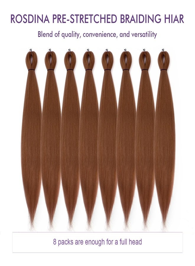 ROSDINA Pre-stretched Braiding Hair - 24 Inch 8 Packs Brown Braiding Hair For Twist or Box Braids, Yaki Texture Hot Water Setting Synthetic Braiding Hair Extensions (24 Inch,30#-8P) - Image 5