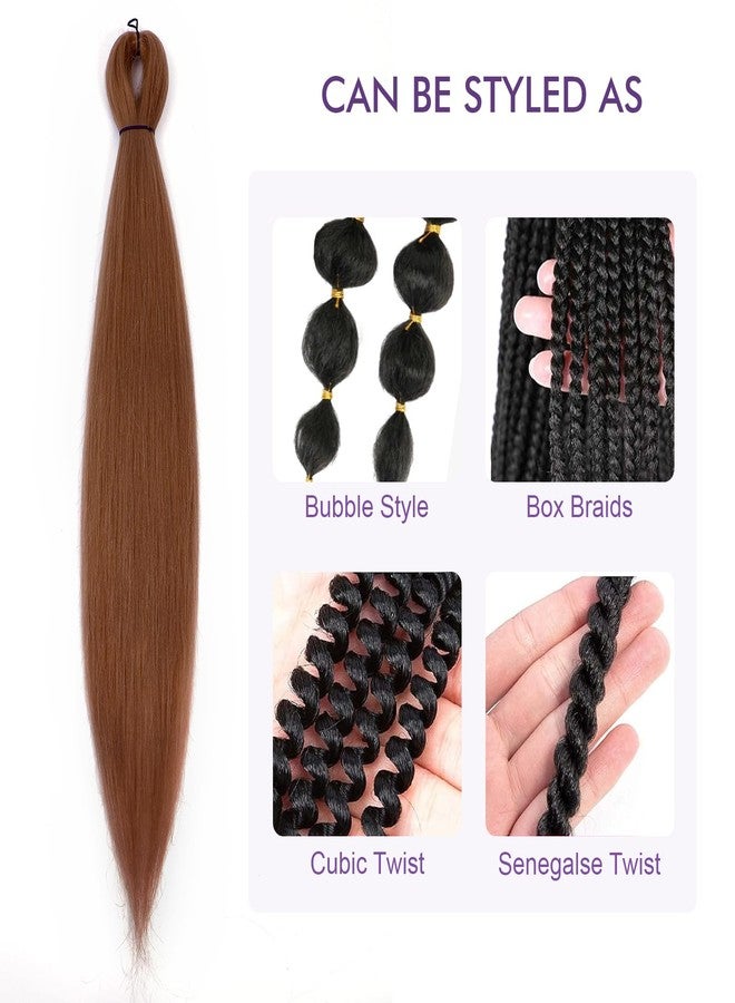 ROSDINA Pre-stretched Braiding Hair - 24 Inch 8 Packs Brown Braiding Hair For Twist or Box Braids, Yaki Texture Hot Water Setting Synthetic Braiding Hair Extensions (24 Inch,30#-8P) - Image 4