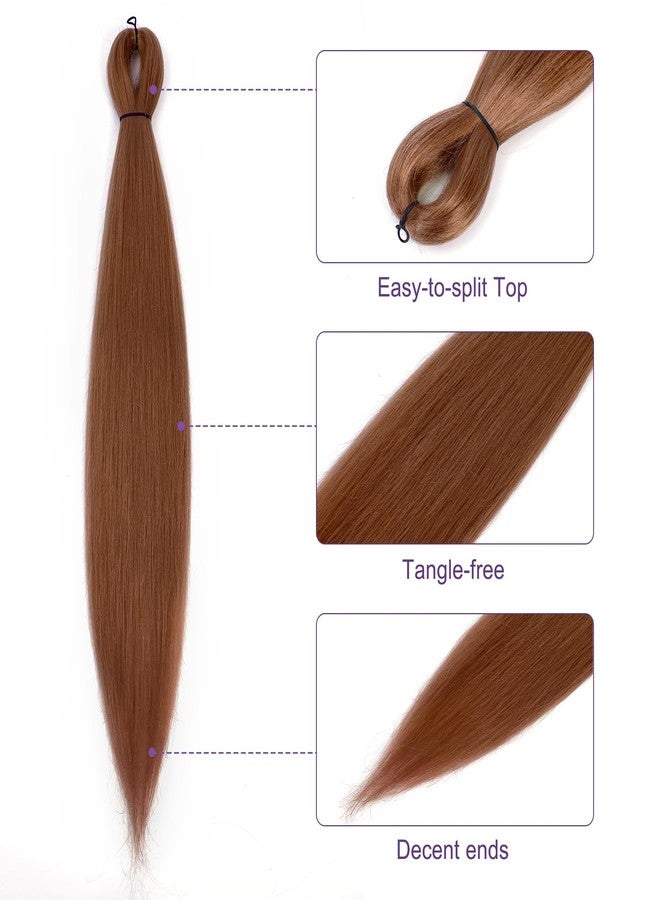 ROSDINA Pre-stretched Braiding Hair - 24 Inch 8 Packs Brown Braiding Hair For Twist or Box Braids, Yaki Texture Hot Water Setting Synthetic Braiding Hair Extensions (24 Inch,30#-8P) - Image 2